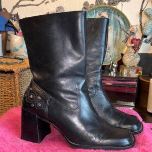 EUC VINTAGE Harley-Davidson Cynwood black leather ankle boots women's